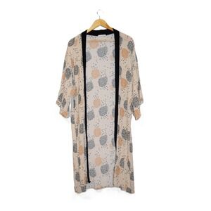 Urban Outfitters Kimono Cardigan Womens One Size Cream Floral Excellent Duster